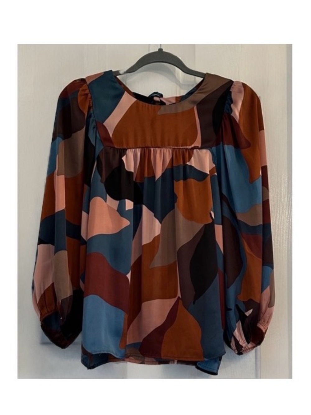 DR2 size medium Abstract Top in Rust, Blue & Brown